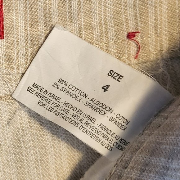 GLORIA VANDERBILT Women Size 4 Tan & White Pinstripe Capris Pants, GUC - Picture 14 of 14